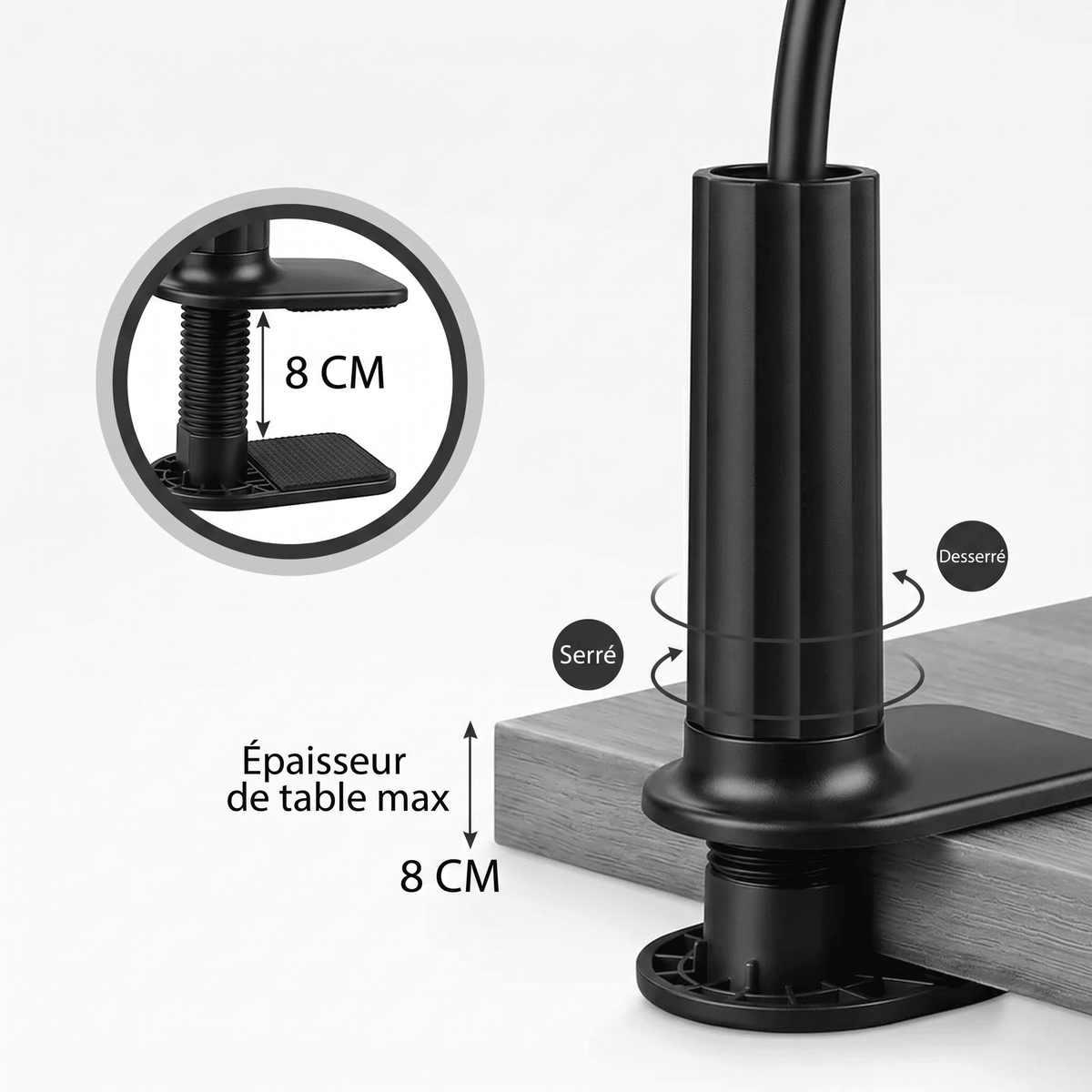 Support Téléphone Flexible 75 cm Rotation 360°