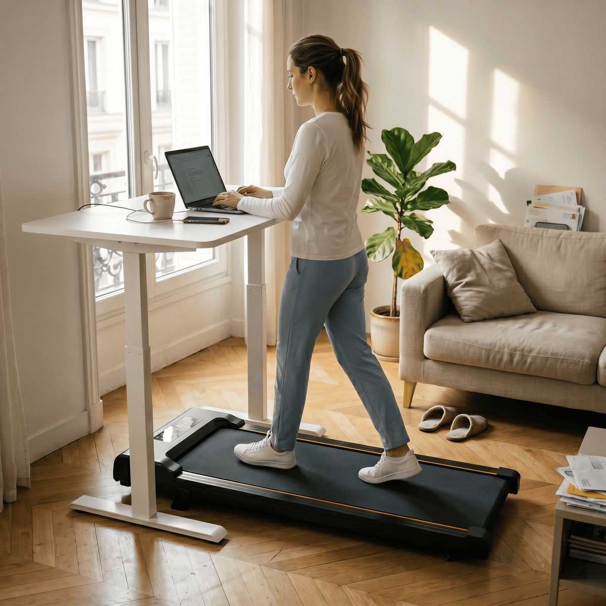 Tapis de Marche Connecté Compact 12 cm, App Mobile