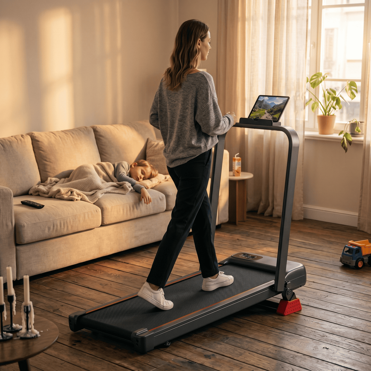 Tapis de Marche Pliable Ultra-Slim 8,5 cm, Inclinaison 15 %