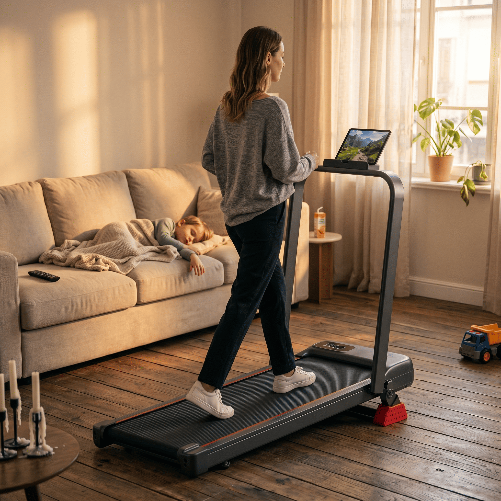 Tapis de Marche Pliable Ultra-Slim 8,5 cm, Inclinaison 15 %